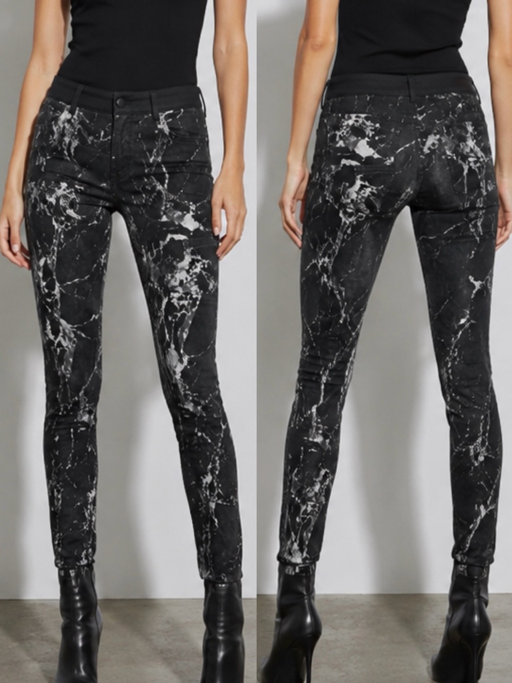 Balenciaga by Nicholas Ghesquière 2013 Collection Black Marble Skinny Jeans 36